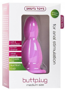 Розовая анальная втулка Medium Buttplug среднего размера - 11,4 см.