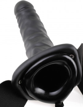Фаллопротез с вибрацией Vibrating Hollow Strap-On - 20,3 см.