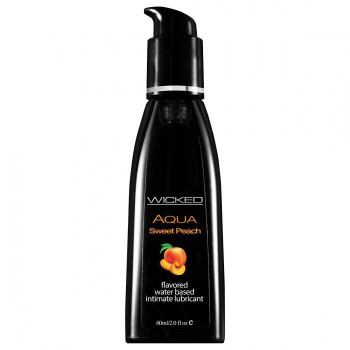 Лубрикант с ароматом спелого персика Wicked Aqua Sweet Peach - 60 мл.