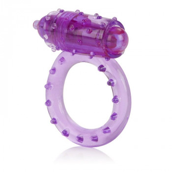 Фиолетовое эрекционное кольцо с вибрацией One Touch Nubby