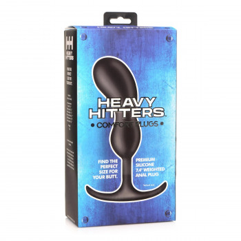 Черный массажер простаты с утяжелителями Premium Silicone Weighted Prostate Plug Large - 18,8 см.