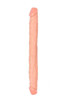 Телесный двусторонний фаллоимитатор SO Real Realistic 18Inch Double Dong - 46 см.