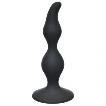Чёрная анальная пробка Curved Anal Plug Black - 12,5 см.