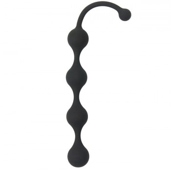 Чёрная анальная цепочка Four Beads Anal Black - 24 см.