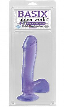 Фиолетовый фаллоимитатор Basix Rubber Works 7.5