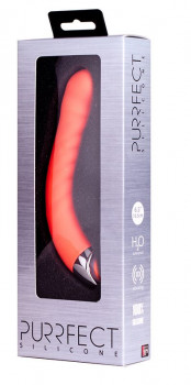 Оранжевый G-вибратор из силикона Purrfect Silicone G-Spot Vibrator - 16,5 см.