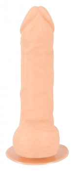 Телесный вибратор с пультом ДУ Wireless Silicone - 19 см.