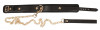 Черный кожаный ошейник Leather Collar and Leash с поводком