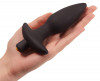 Чёрная анальная пробка с вибрацией Vibrating Butt Plug - 14,5 см.