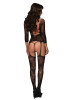 Комбинезон с цветочным узором Floral Lace Leg Avenue, черный