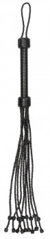 Черная многохвостая плетеная плеть Short Leather Braided Flogger - 69 см.