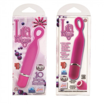 Розовый мини-вибромассажер Lia Mini Massager Plesure O - 11,5 см.
