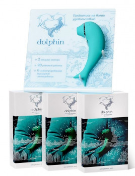 Комплект (вакуум-волновой стимулятор клитора и вибратор Dolphin- 3 шт.+ Дисплей)
