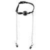 Черный кляп Ball Gag & Nipple Clamps с зажимами на соски