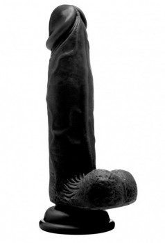 Чёрный фаллоимитатор Realistic Cock 8