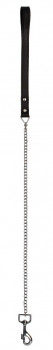 Черный поводок Leather Handle Chain Lead
