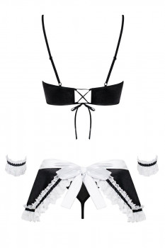 Костюм горничной Maid из 5 предметов, черный с белым