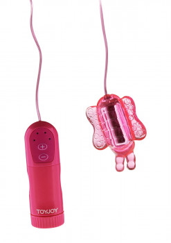 Розовый вибростимулятор-бабочка Buzz Buzz Butterfly Massager - 6 см.