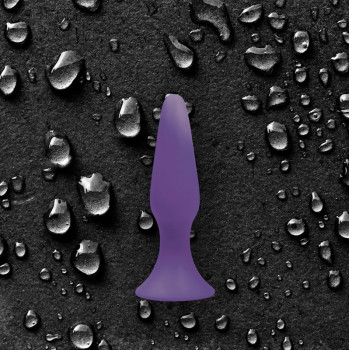 Фиолетовая анальная пробка Sliders Silicone Anal Plugs Medium на присоске - 12,45 см.