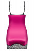 Сорочка с черным кружевом Roseberry, розовый