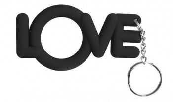 Чёрное эрекционное кольцо-брелок Love Cocking