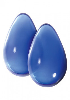 Большие синие стеклянные вагинальные шарики Crystal Kegel Eggs