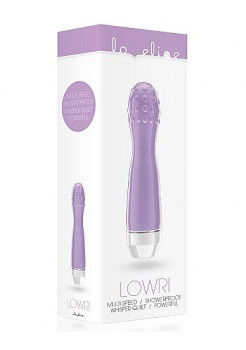 Фиолетовый вибратор Lowri с покрытой шишечками головкой - 15 см.