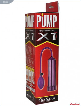 Фиолетовая вакуумная помпа Eroticon Pump X1 с грушей
