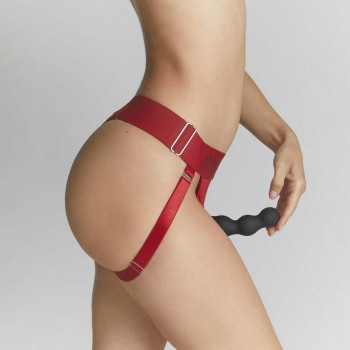 Красные трусики для фиксации насадок Strap-on-me Harness Lingerie Unique, красный