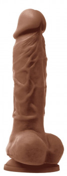 Коричневый фаллоимитатор на присоске 5 Dildo - 18 см.
