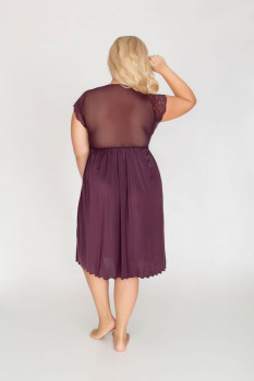 Сорочка plus size из микрофибры с красивым декольте, сливовый