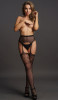 Чулки на поясе Garterbelt Stockings With Lace Top, черный