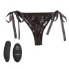 Черные кружевные трусики с вибратором для стимуляции клитора Remote Control Lace Thong Set, черный