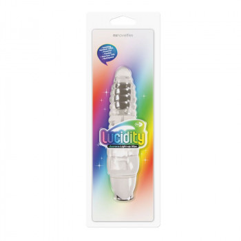 Прозрачный вибромассажёр Aurora Light Up - 18,4 см.