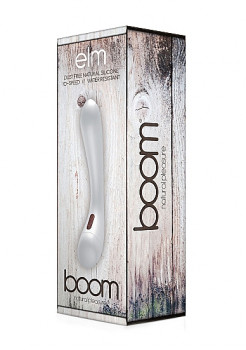 Белый гладкий вибромассажер Elm - 22 см.