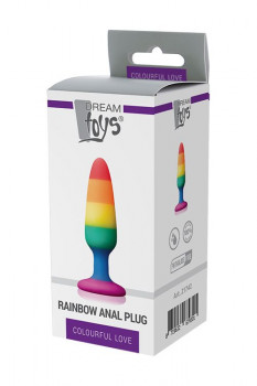 Разноцветная анальная втулка Rainbow Anal Plug Small - 11 см.