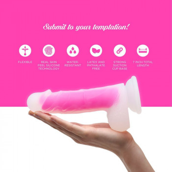 Ярко-розовый фаллоимитатор-реалистик So Divine Glorious Real skin feel pink dildo - 19 см.