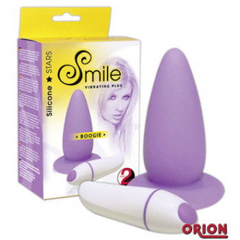 Фиолетовая анальная вибровтулка Smile - 10 см.