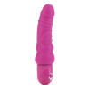 Розовый вибратор Power Stud Curvy Dongs - 17,3 см.