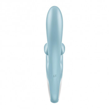 Голубой вибратор-кролик Touch me - 21,2 см.