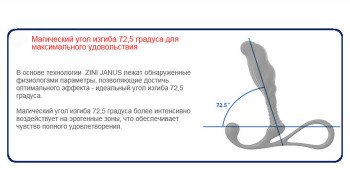 Средний черный массажер простаты Zini Janus Anti-Shock