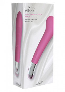 Розовый вибратор Lovely Vibes G-spot - 20 см.
