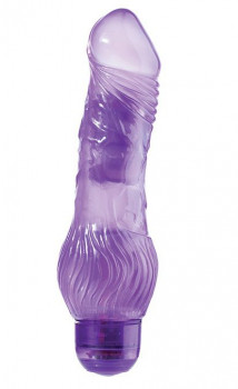 Фиолетовый гелевый вибратор Jelly Joy 7Inch 10 Rhythms Purple - 17,5 см.