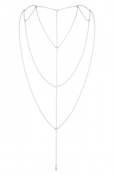 Серебристое плетеное украшение Magnifique Back and Cleavage Chain