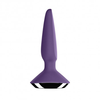 Фиолетовая анальная пробка с вибрацией Satisfyer Plug-ilicious 1 - 13,5 см.