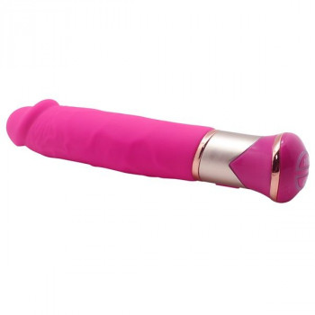 Ярко-розовый вибратор Ecstasy Deluxe Rowdy Dong - 21,5 см.