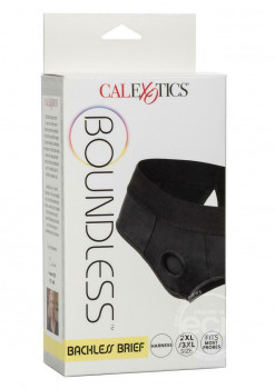 Черные трусы для страпона Backless Brief Harness 2XL/3XL, черный