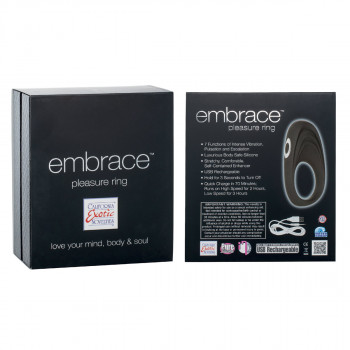 Серое виброкольцо Embrace pleasure rings