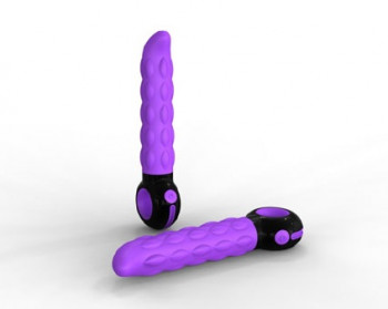Фиолетово-черный вибромассажер G-Spot - 19 см.