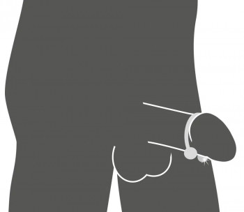 Серебристое металлическое кольцо для пениса Rebel с шариками